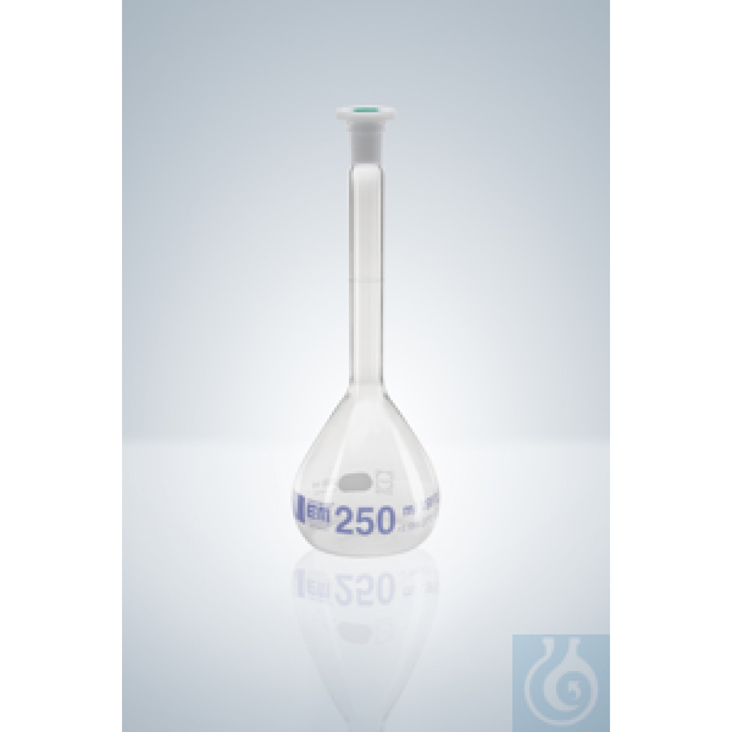 Ölçme şişesi 1000 ml, DURAN, cl.A NS 24/29, poli tıpalı, mavi...