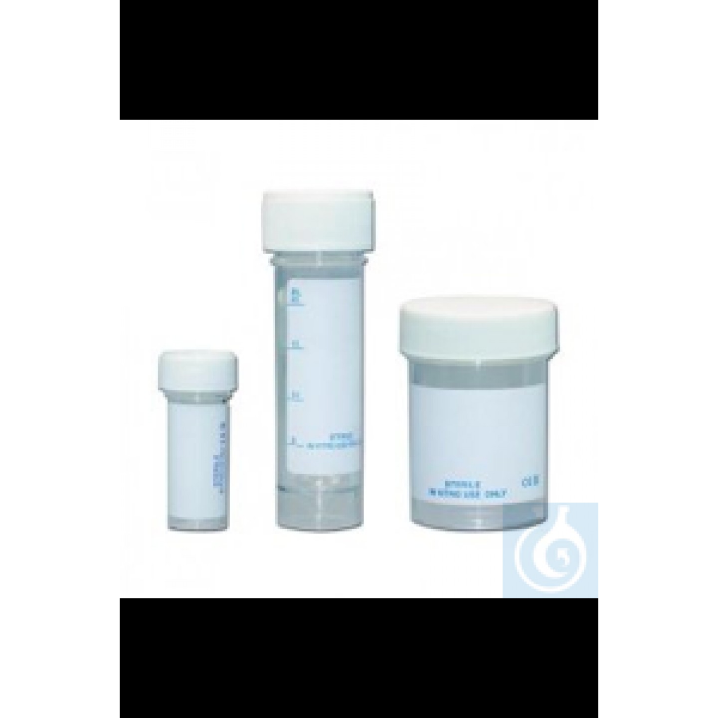 LLG-Numune kapları, 30ml, PP vidalı kapaklı ve düz etiketli PS, 50'lik paket...