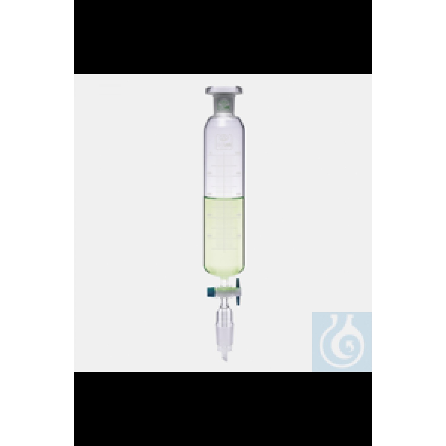 Damlama hunisi 50 ml, silindirik PTFE musluk, NS 19/26, w/o. tahliye borusu,...