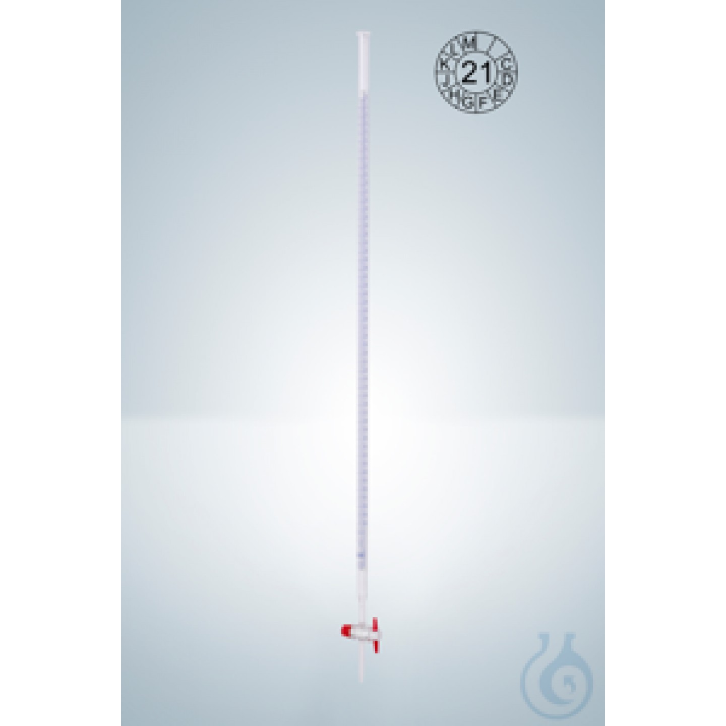 Büretler 50:0,1ml, mavi dereceli cl.AS, DURAN, PTFE anahtarlı cam...