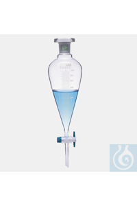 Ayırma hunileri Squibb PTFE musluktan sonra 250 ml, DIN 12452 Ayırma...