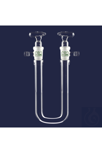 Kurutma borusu U şeklinde, 130mm Ø 13mm, soket NS 14/23, musluklu, Boro 3.3...