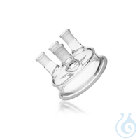 Düz flanş kapaklar, DN 150, orta boyunlu NS 29/32 yan boyunlar 3 x NS 29/32 dikey...