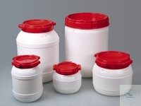 Geniş boyunlu namlu 6,4 l., HDPE beyaz/kırmızı