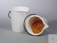 Laboratuvar kovası 10 l, PE beyaz, dereceli, ağız çapı. 290 mm