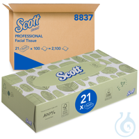 SCOTT® kozmetik mendil standart kutu, çift katlı, beyaz, 21,5x18.5 cm, bir paket...