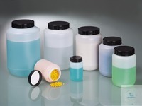 Geniş boyunlu yuvarlak kutu, HDPE, 750ml, Ø 94 mm, kapaklı