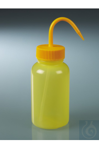 Yıkama şişesi 500ml, LDPE, geniş boyunlu, baskısız, sarı kapaklı, LaboPlast®...