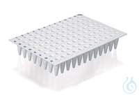 PCR-plakaları 96 kuyulu çerçevesiz, standart Profil, beyaz, mavi kodlama, paket...