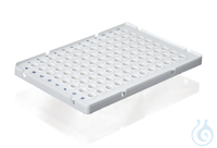 PCR plakaları 96 kuyulu yarım çerçeve, Düşük Profil, yükseltilmiş çerçeve, beyaz, mavi kodlama,...