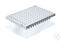 PCR plakaları 96 kuyulu yarım çerçeve, standart Profil, beyaz, mavi kodlama, paket...