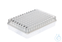 PCR plakaları 96 kuyulu tam çerçeve, Düşük Profil, şeffaf, siyah kodlama, 50'li paket...