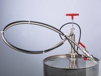 Varil pompası, paslanmaz çelik, 570 mm esnek tahliye hortumlu ve...