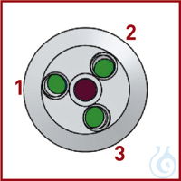 Reaktör Kapağı DN 60, PTFE, yükseklik 31mm, 3 bağlantı, NPT 1/2"; bağlantı...