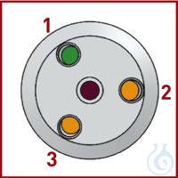 Reaktör Kapağı DN 100, PTFE, 31mm yükseklik, 3 bağlantı, NPT 1/2"; bağlantı...