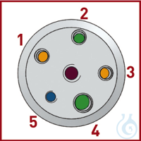 Reaktör Kapağı DN 150, PTFE, yükseklik 25mm, 5 bağlantı, NPT 3/4"; bağlantı...