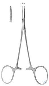 Arter forseps, Micro-Halsted, düz, 1:2 kanca, 125 mm